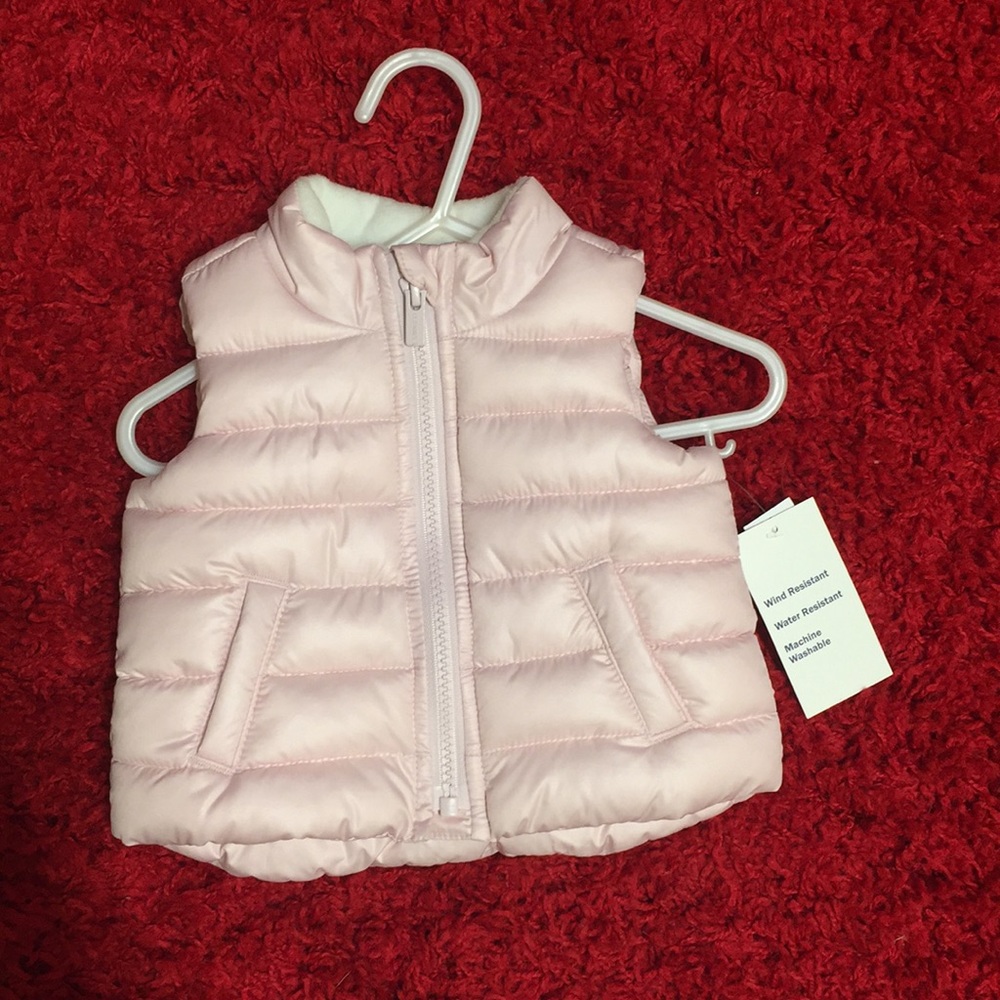 0-3M Baby Girl Winter Vest (soft pink)